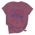 thumbnail image 2 of Mifsaly Independence Day Cotton Top Women Fireworks Print Crewneck Short Sleeve T-Shirt 4Th of July Celebration Patriotic Tees S, 2 of 7