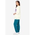 thumbnail image 3 of Woman Within Plus Size Floral Tee And Pant Set, 3 of 5