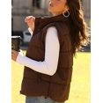 thumbnail image 6 of Women Sleeveless Warm Jackets Casual Stand Collar Puffer Vest Zip Up Quilted Jacket Winter Outerwear Coat, 6 of 6