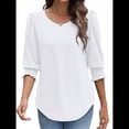 thumbnail image 2 of Blusas para Mujer, Elegantes, Informales, de 3/4 y Puños Fruncidos. L, 2 of 9