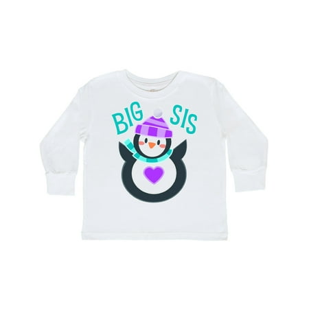 

Inktastic Big Sis- cute penguin Gift Toddler Toddler Girl Long Sleeve T-Shirt