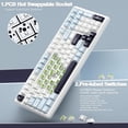 thumbnail image 6 of AULA F99 WIRELESS MECHANICAL KEYBOARD, 96% LAYOUT, HOT SWAPPABLE WITH PRE-LUBED LINEAR SWITCHES, TRI-MODE CONNECTIVITY, RGB BACKLIT, GASKET STRUCTURE (BLUE & WHITE), 6 of 12