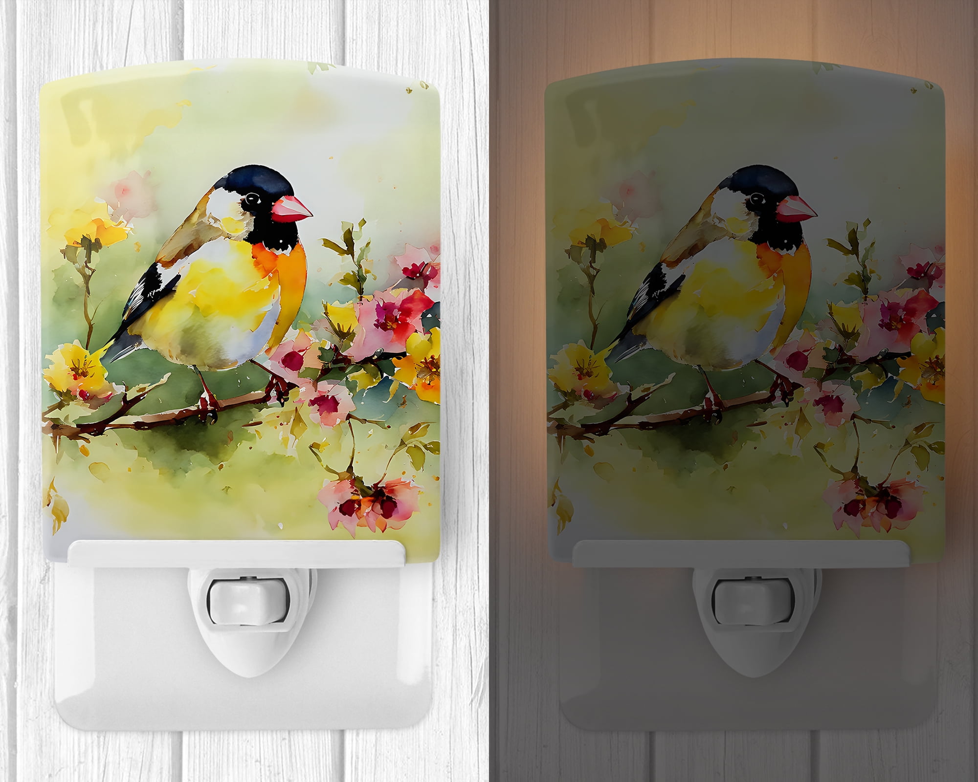 Goldfinch Ceramic Night Light 4 in x 6 in