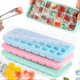 thumbnail image 1 of 3pcs Ice Cube Mold Silicone, Ice Cubes, 24 Cube Ice Cube Molds Happy H, 1 of 5