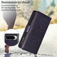 thumbnail image 7 of Allytechgroup Stylish Google Pixel 9A Case, PU Leather Flip Cover with Zipper Pocket, Card Slots, Hand Strap & Stand Protective Phone Case for Google Pixel 9A, Darkpurple, 7 of 7