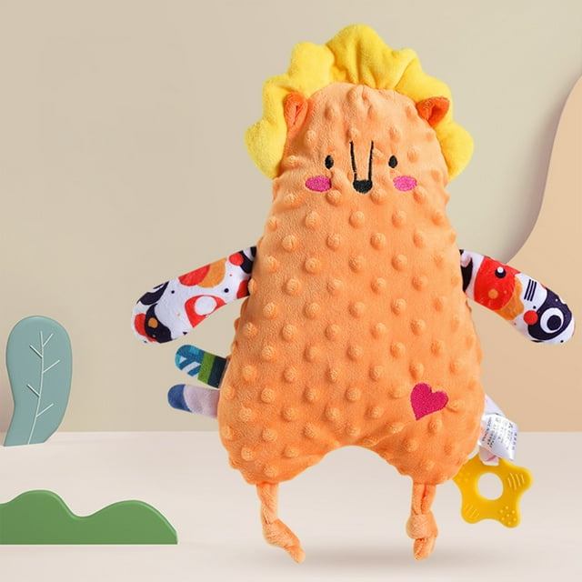Muñeca relajante con dientes de silicona, pañuelo de papel para bebé, poliéster para calmar a la muñeca