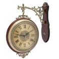 thumbnail image 4 of Vintage Double Sided Wall Clock Retro 360° Rotating Wall-Mounted Clock Silent Station Clock, 4 of 12