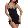 thumbnail image 4 of Vestido de lencería con escote en V, vestido de lencería para mujer, vestido de noche con escote en V ajustable, camisón de lencería de encaje de calidad profesional, 4 of 9