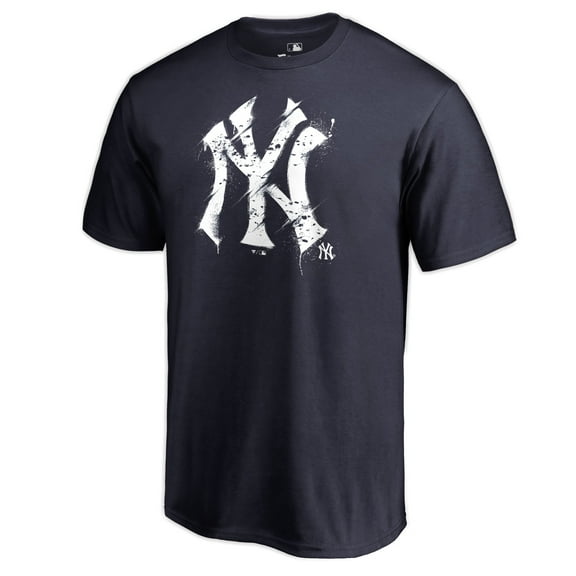 Men's Navy New York Yankees Splatter Logo T-Shirt