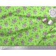 thumbnail image 2 of Soimoi Poly Georgette Fabric Leaves & Periwinkle Floral Printed Craft Fabric by the Yard 52 Inch Wide, 2 of 3