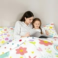 thumbnail image 4 of Manfei Rainbow Cartoon Floral Bedding Comforter Set 7 Pieces,Colorful Clouds Hearts Full Bedding Set,Fairy Tale Princess Fitted Sheet Flat Sheet For Girl,Super Cozy Room Decor,Reversible, 4 of 8