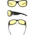thumbnail image 2 of FEISEDY Women Yellow Sunglasses Wrap Around Anti Glare Driving Night Glasses B2547, 2 of 12