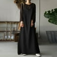 thumbnail image 3 of Cotton Linen Jumpsuit Dress Baggy Sleeveless Overall Dresses Plain Summer Bib Dress Casual Maxi Long Outer Dress, 3 of 6