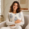 thumbnail image 7 of OCCOA Vintage Floral Print Throw Pillow Cover, Soft Linen Cushion Case for Sofa Couch Bed, 4 Colors Neutral Farmhouse Home Decor, Blue, 7 of 7
