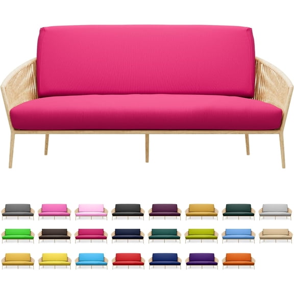 Futon Cover Sofa Bed Slipcover Couch Cover Without Armrests Stretch Folding Futon Cover Twin Size 39"x75"x6" Hot Pink