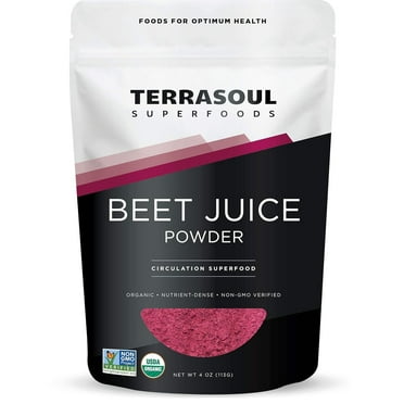 Terrasoul Superfoods Organic Beet Juice Powder, 4 Oz - Grown in USA | Concentrated Beet Juice Crystals | Energy & Stamina…