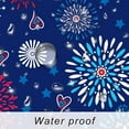 thumbnail image 4 of 4th of July Tablecloth Patriotic Decorations Red White and Blue Print Fireworks Memorial Day Backed Table Cloth American Flag Indoor/Outdoor/Pool/Party (Oval 60" × 84"), 4 of 6