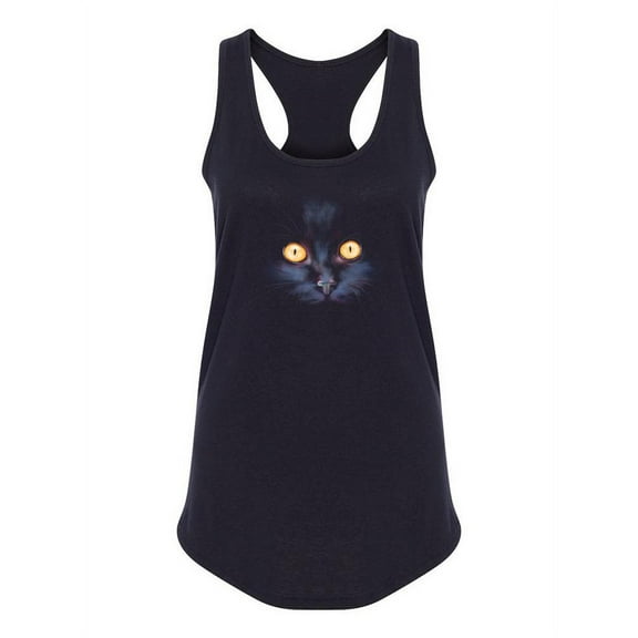 Cat With Big Eyes Racerback Tank Women -Image by Shutterstock, Female Large