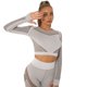 thumbnail image 4 of Camiseta deportiva de manga larga para yoga, fitness, running, sexy, con tejido sin costuras y que absorbe la humedad, 4 of 4