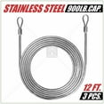 thumbnail image 2 of 36 Feet (12ft x 3) Wire Cable Ropes Hardware Kits for Triangle Sun Shade Sail Canopy, PVC Coated Stainless Steel Metal, Commercial Standard Heavy Duty, 2 of 4