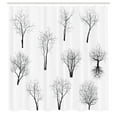 thumbnail image 3 of Ambesonne Spooky Shower Curtain, Forest Trees Branches, 69"Wx84"L, Black and White, 3 of 5