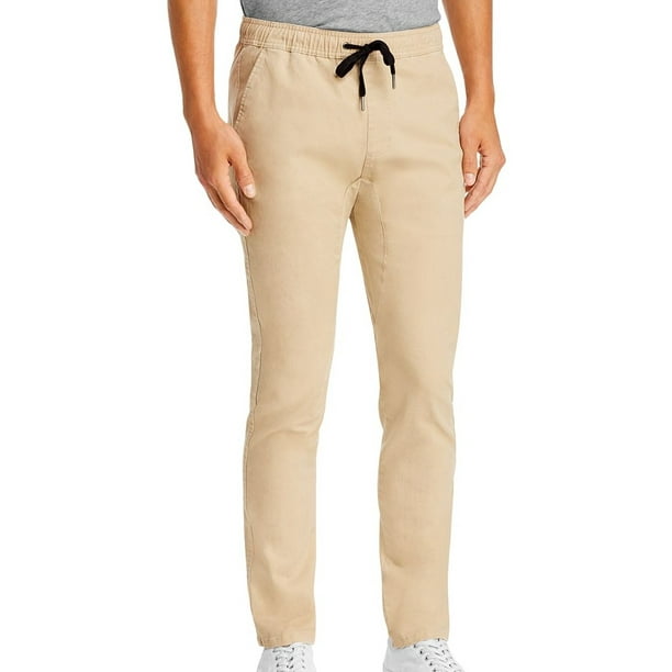 Pacific & Park Mens Pants Beige Stretch Twill Slim Fit Jogger 68