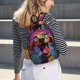 thumbnail image 5 of Fotbe Cartoon Big-Eyed Dog Mochila de Lona con Estampado, Mochila Duradera, Mochila Versátil de Alta Calidad, Mochila Compacta Vintage-Small, 5 of 5