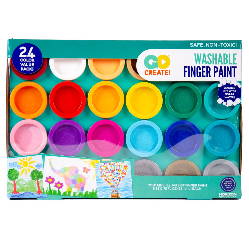 Go Create Washable Finger Paint NonToxic, 24 Count