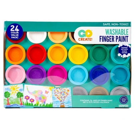 Go Create! Washable Finger Paint Non-Toxic, 24 (Best Finger Paint For Toddlers)