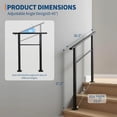 thumbnail image 2 of 4-Step Outdoor Stair Handrail Kit Black Aluminum and Iron Construction Adjustable 0 -45 Angle Easy DIY Installation with All Hardware and Gloves Included, 2 of 8