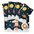 thumbnail image 2 of Cartoon Rocket Colorful Planet Placemats Set of 4,Wipeable Washable Table Mats for Dining Tables, Cute Yellow Star Place Mats for Kitchen Event Party Tabletop Decor, 2 of 9