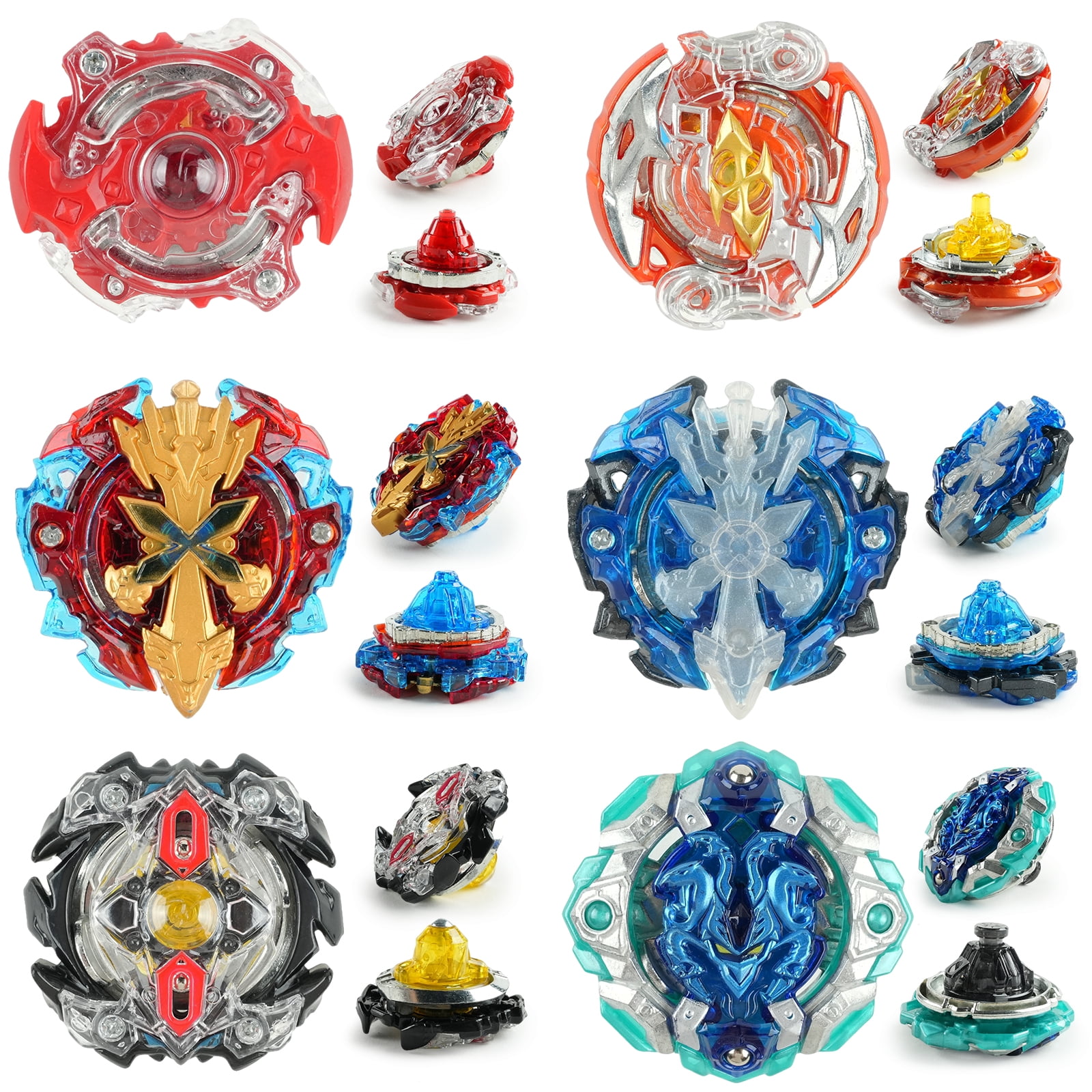 Jaawind Bey Battling Top Burst Gyro Toy Set for Kids, 12 Spinning Tops 3 Launchers 2 Grips Toy Blade Combat Battling Game with Portable Storage Box Gift for Children Boys and Girls