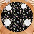 thumbnail image 2 of Black Cartoon Unicorn Lightning Pattern Round Fitted Tablecloth with Elastic Edge,Dining Table Cover Waterproof,Outdoor Round Tablecloth for Camping,Dining,Indoor and Outdoor, 2 of 7