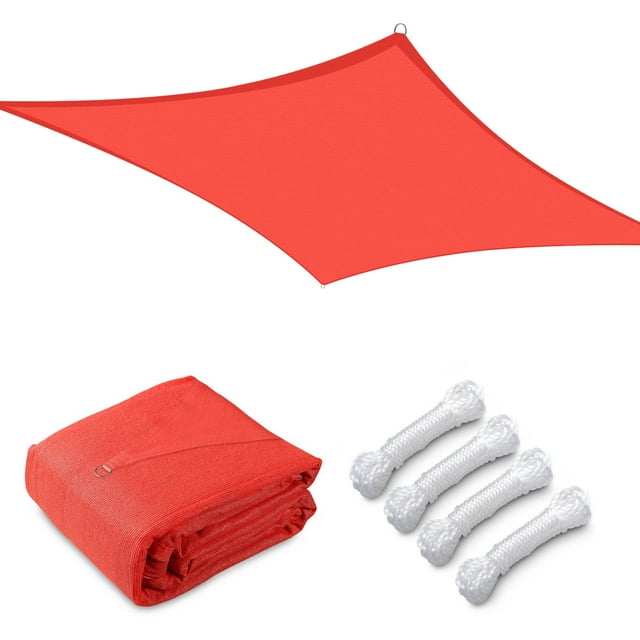 Yescom 20x20FT Square Sun Shade Sail Canopy UV Block Commercial Carpark Pool Camping Playground Outdoor Watermelon Red