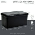 thumbnail image 5 of Simplify Faux Leather Double Folding Storage Ottoman in Black, 5 of 9