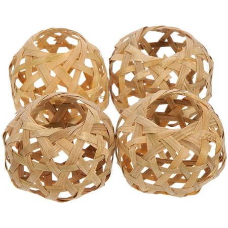 

Sensethe 4pcs Rattan Woven Pendant Lamp Shades for Hanging Ceiling Wall Floor Lamp