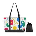 thumbnail image 7 of FORMRS Canvas Laptop Tote Bag for Women with 15.6" Computer Compartments Shoulder Handbag, Colorful Round, 7 of 7