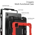 thumbnail image 6 of For iPad Pro 12.9 inch Case (2022/2021/2020/2018), 360 Rotating Shockproof Cover with Stand, Screen Protector, Shoulder Strap, Red, 6 of 7