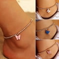 thumbnail image 1 of XWSHYW Esposas Pulseras de Pie para Mujer, Joyería de Pies de Tobillo de Playa para Mujer, Diamantes de Imitación Pequeños, 1 of 2