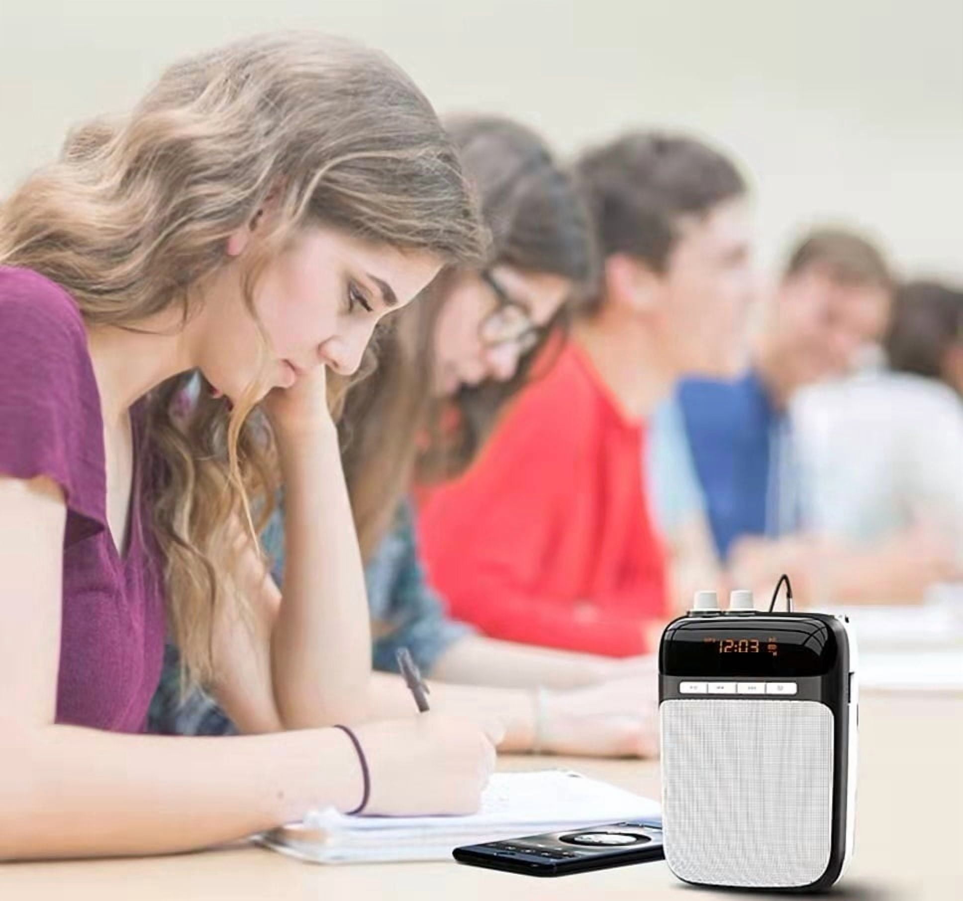 Portable 5W Educational Voice Amplifier FM Radio Recorder Bluetooth Megaphone Play Mp3 Player ,Crystal-Clear Sound