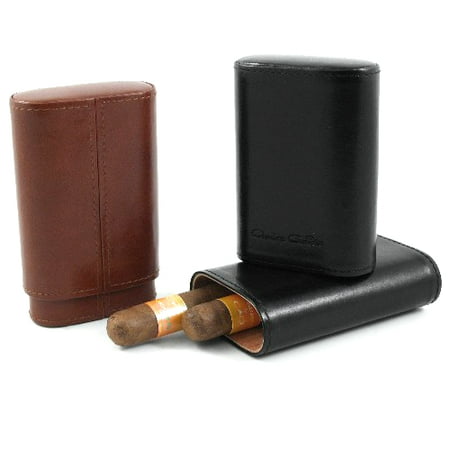 Andre Garcia Jermyn St. Collection Florence Black Italian Leather Cedar-Lined 3 Finger Cigar Case