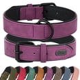 thumbnail image 1 of Collar para perros Didog de piel acolchada suave, color morado, XL, para perros grandes, 1 of 7