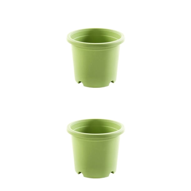 Cateissary maceta de control de raíces de plástico jardín de rosas macetas verdes macetas grandes transpirables orificios de drenaje al aire 140 mm/verde 0.8L 2piezas