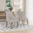 thumbnail image 3 of Furniture of America Desi Fabric Tufted Side Chair in Light Gray (Set of 2), 3 of 8