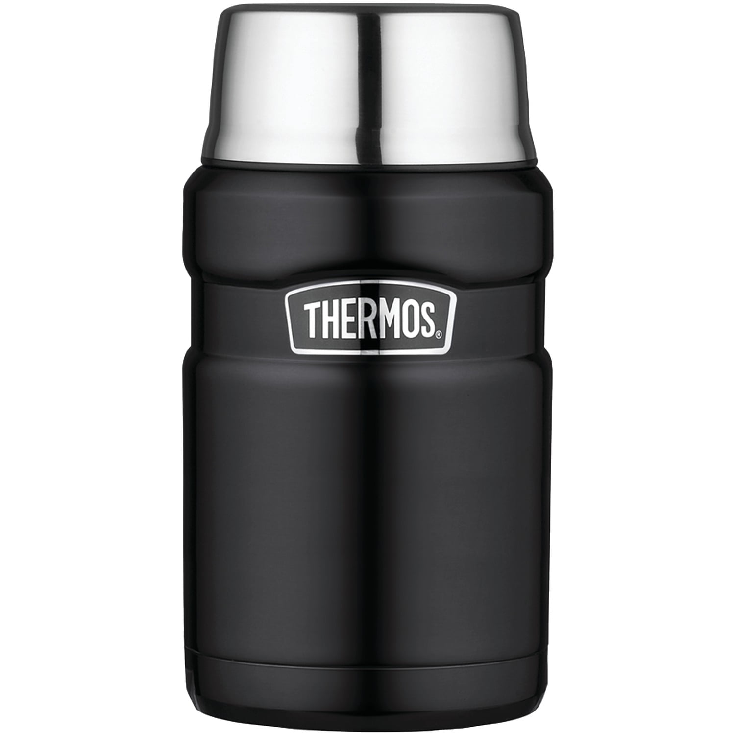 Vacuum Insulated Stainless Steel Matte Black Thermos King 470ml Food Flask 