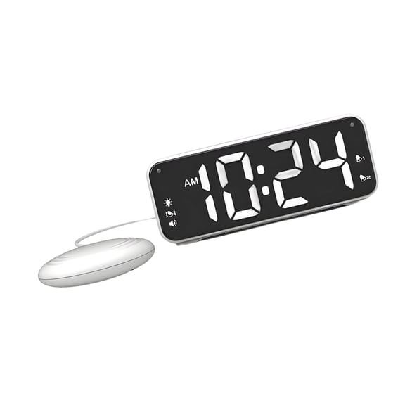 Loud Alarm Clock with Bed Shaker,Vibrating Alarm Clock for Heavy Sleepers/Hard of Hearing/Deaf,Duals Alarms LED Display