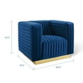 thumbnail image 3 of Modway Charisma Channel Tufted Performance Velvet Accent Armchair in Navy, 3 of 9