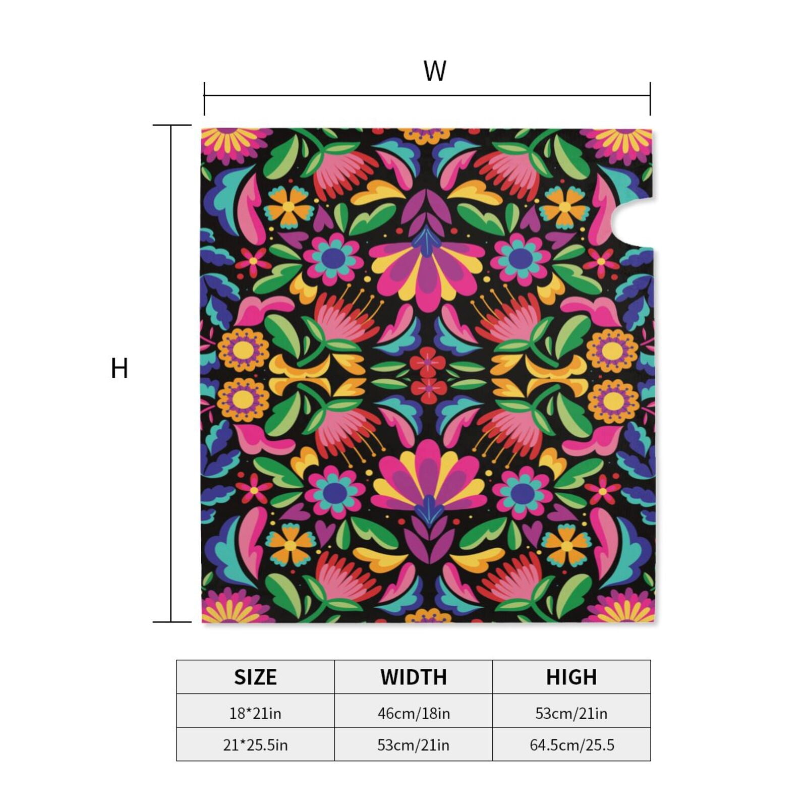 Picia Colorful Floral Embroidery Mexican Magnetic Mailbox Cover Standard Size-