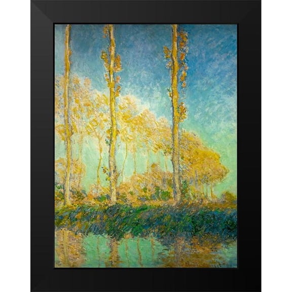 Monet, Claude 12x14 Black Modern Framed Museum Art Print Titled - Poplars 1891