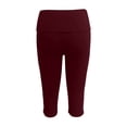 thumbnail image 3 of LIIPEE Womens Leggings Casual Solid Color Slim-Leg Cropped Low Legging Female Tight Seamless Waistband Comfortable Hip-Lifting Breathable Soft Daily Yoga Pants With Pockets,M, 3 of 6